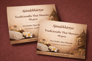 2 Személyes 90 perces Tradicionális Thai Masszázs Ajándékkártya