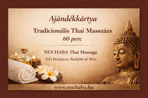 Ajándékkártya 60 perc Tradicionális Thai Masszázs